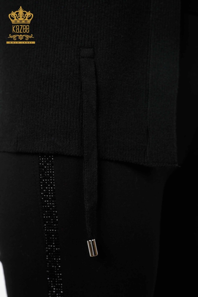 All'Ingrosso Maglieria Donna Gilet - Ricamo Pietre Ricamato - Corto - Modellato Floreale - 16839 | KAZEE - 20