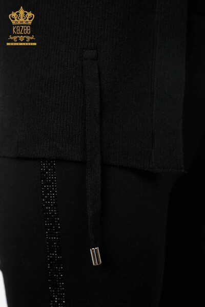 All'Ingrosso Maglieria Donna Gilet - Ricamo Pietre Ricamato - Corto - Modellato Floreale - 16839 | KAZEE - 20