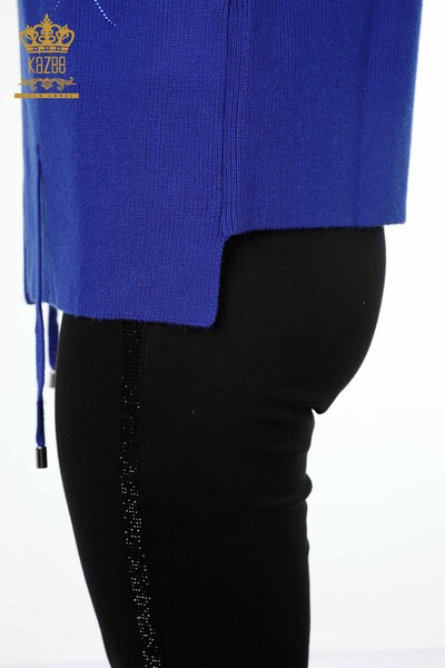 All'Ingrosso Maglieria Donna Gilet - Ricamo Pietre Ricamato - Corto - Modellato Floreale - 16839 | KAZEE - 29