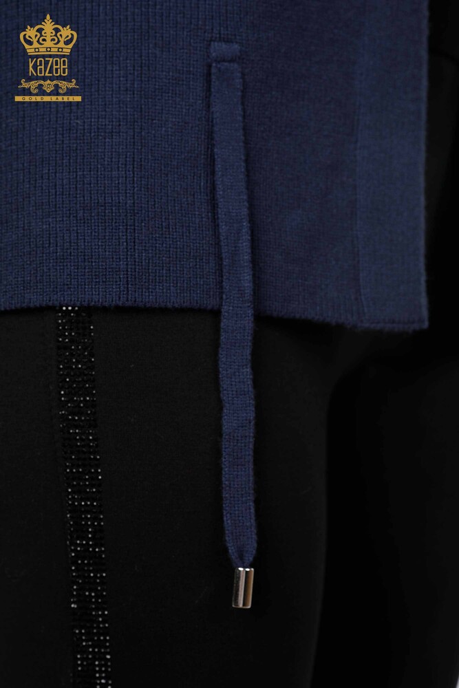 All'Ingrosso Maglieria Donna Gilet - Ricamo Pietre Ricamato - Corto - Modellato Floreale - 16839 | KAZEE - 42