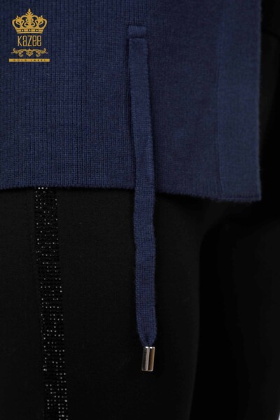 All'Ingrosso Maglieria Donna Gilet - Ricamo Pietre Ricamato - Corto - Modellato Floreale - 16839 | KAZEE - 42