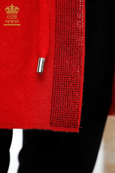 All'Ingrosso Gilet Maglieria Donna - Tasca Scritta Pietra Ricamata - Bordo Rigato - 16829 | KAZEE - 36