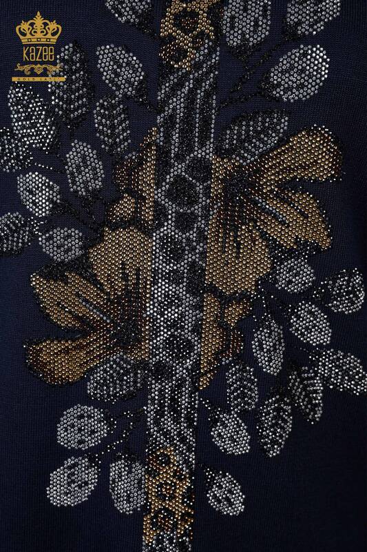 All'ingrosso Maglieria donna - Ricami leopardati e fiori - Ricami pietre - 16456 | KAZEE