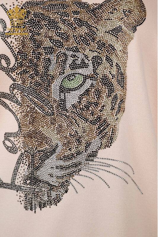 All'ingrosso Maglieria da donna - Motivo leopardato - Ricamato - Testo dettagliato - 16157 | KAZEE