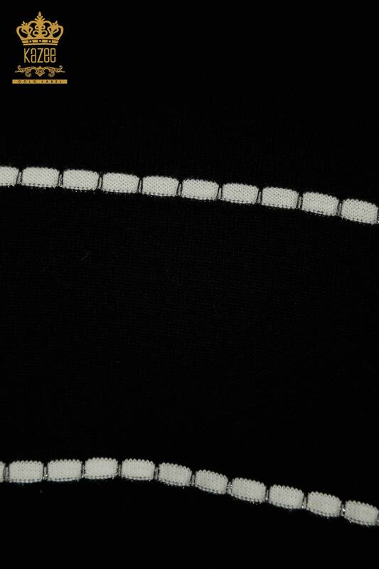 All'ingrosso Maglione di maglieria da donna - A righe - nero - 30795 | KAZEE
