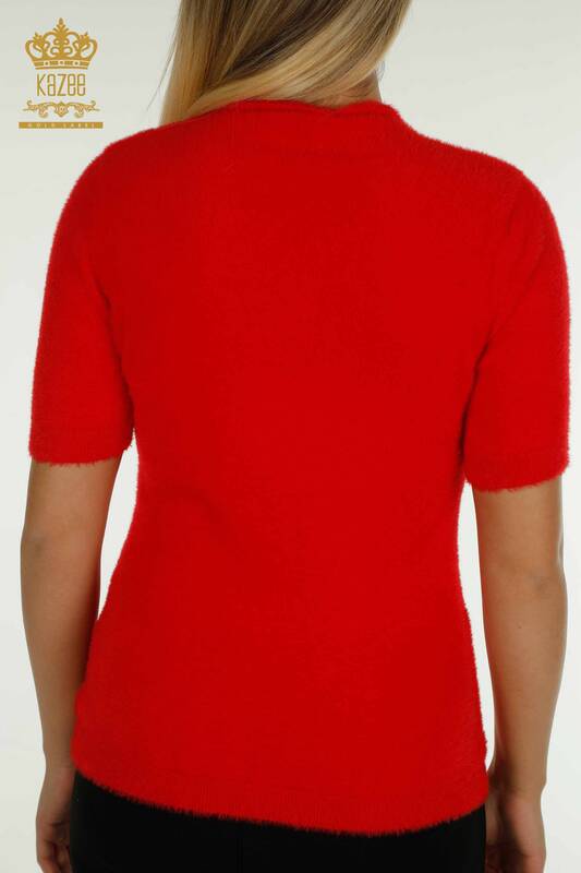 All'ingrosso Maglieria da donna maglione - Angora - Basic - Rosso - 30610 | KAZEE