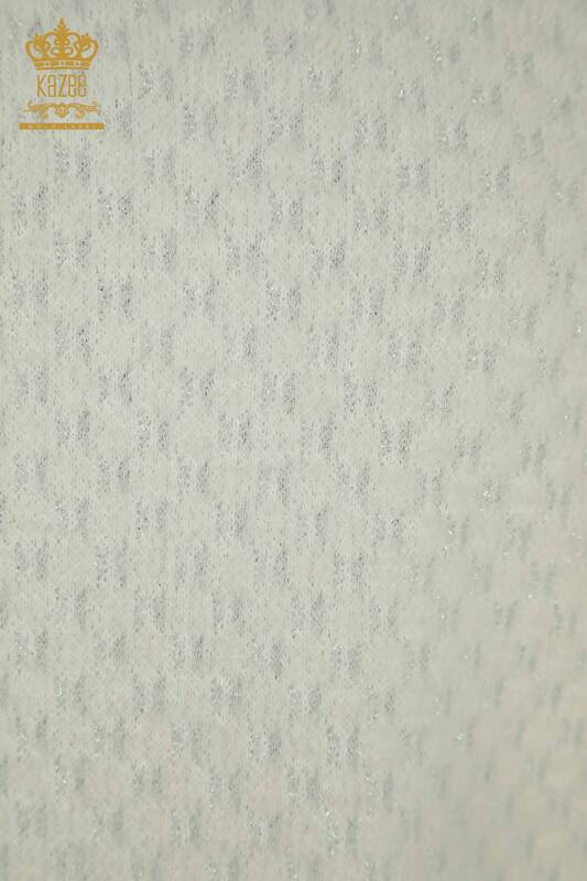 All'ingrosso Maglione di maglieria da donna - Angora - Dettagliato - Ecru - 30446 | KAZEE