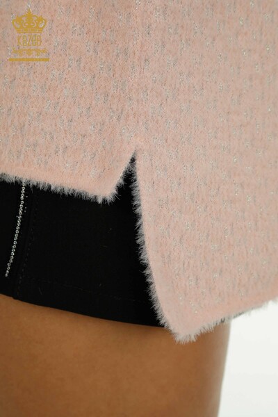 All'ingrosso Maglione di maglieria da donna - Angora - Dettagliato - Rosa - 30446 | KAZEE - Thumbnail
