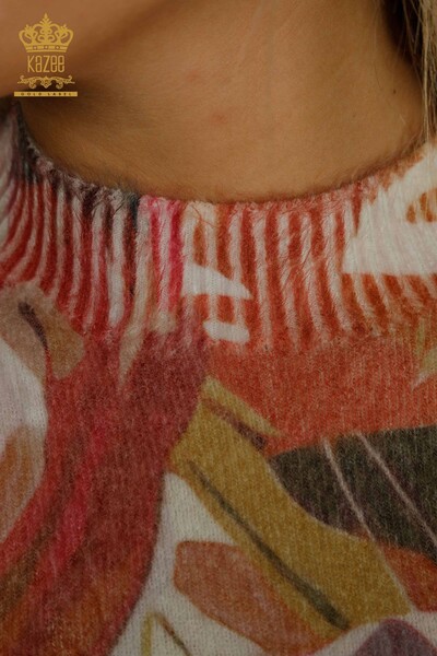 All'ingrosso Maglione di maglieria da donna - Angora - floreale Modellato - Digitale - 40043 | KAZEE - Thumbnail (2)