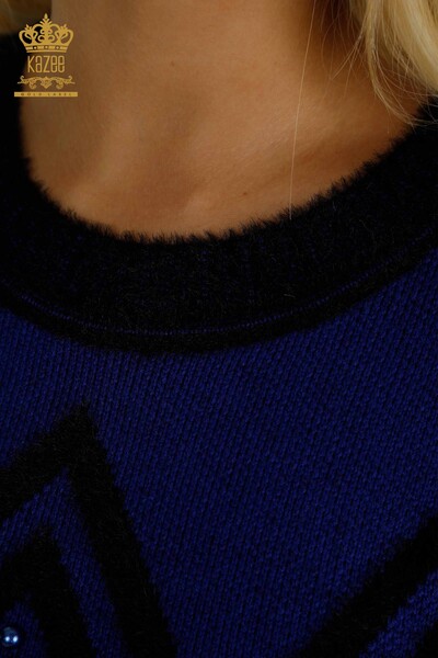 All'ingrosso Maglione di maglieria da donna - Angora - Perline dettagliate - Saks - 30232 | KAZEE - Thumbnail