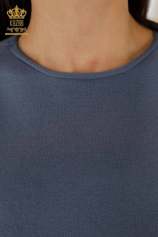 Maglieria da donna all'ingrosso Maglione - Basic - Indaco chiaro - 30241 | KAZEE