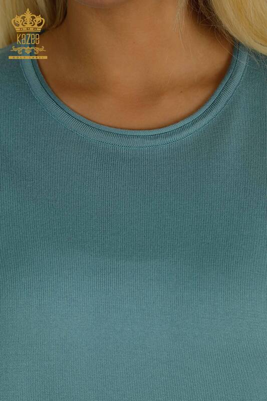 All'ingrosso Maglione di maglieria da donna - Basic - Modello americano - Menta - 16271| KAZEE