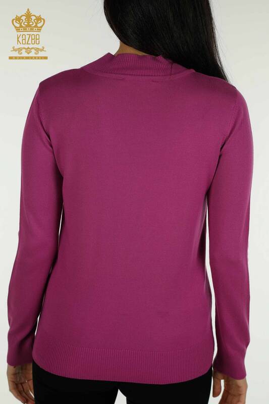 All'ingrosso Maglieria da donna maglione - collo alto - basic - lilla - 30613 | KAZEE