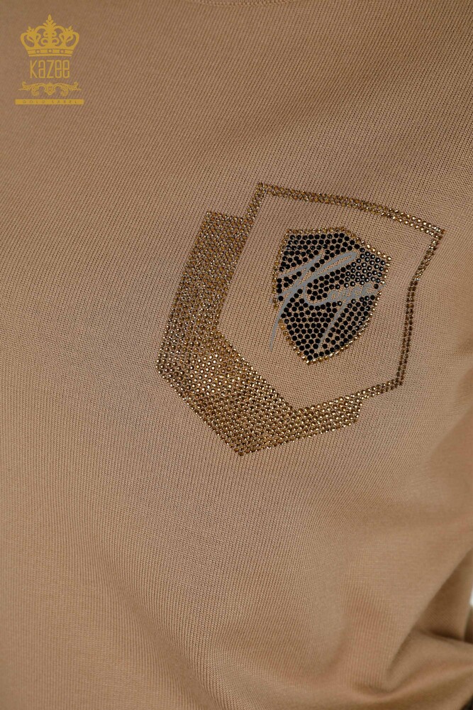 All'ingrosso Maglione maglieria da donna - colletto rialzato - Beige - 30393 | KAZEE - 3