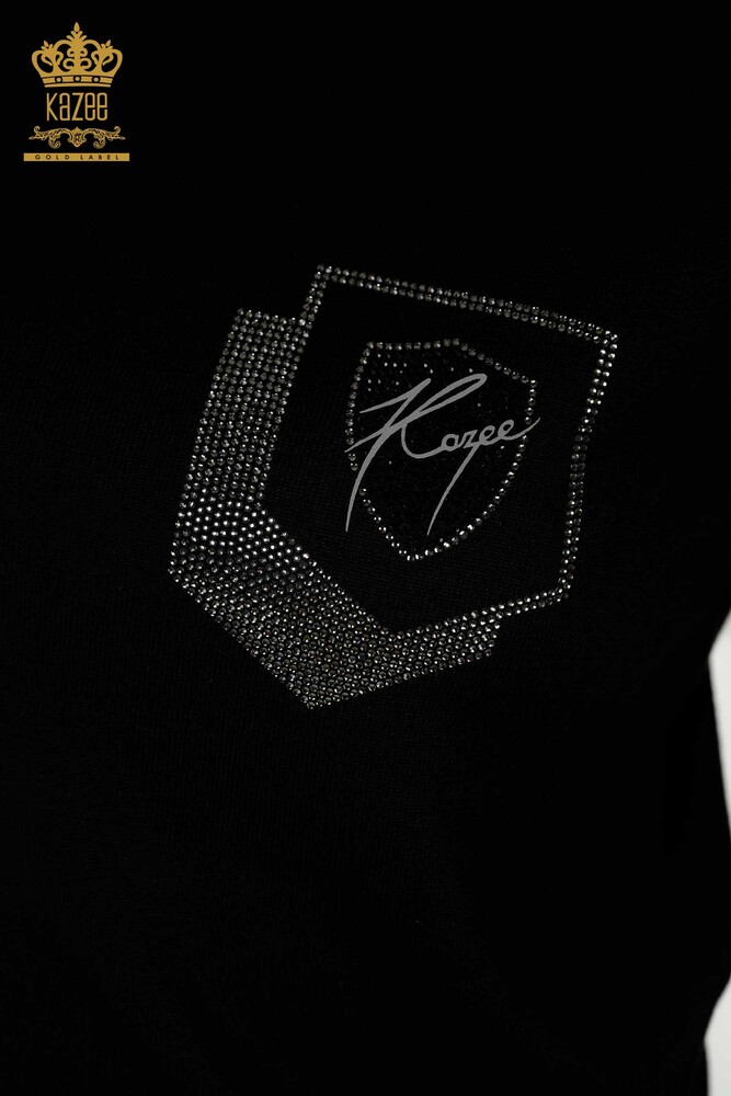 All'ingrosso Maglione maglieria da donna - colletto rialzato - nero - 30393 | KAZEE - 3