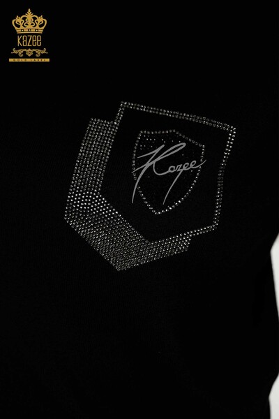 All'ingrosso Maglione maglieria da donna - colletto rialzato - nero - 30393 | KAZEE - 3