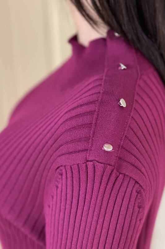 All'ingrosso Maglieria da donna maglione - collo alto - bottoni sulle spalle - 16246 | KAZEE