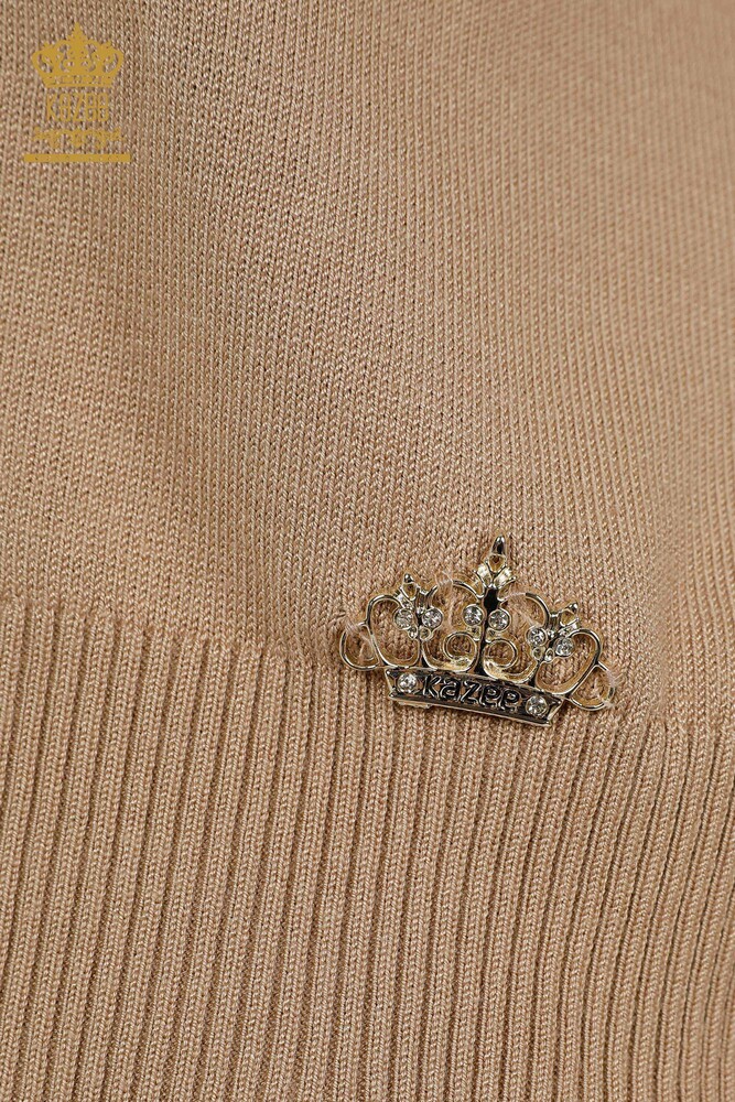 All'ingrosso Maglieria da donna maglione - Collo alto - Viscosa - Beige - 16168 | KAZEE - 6