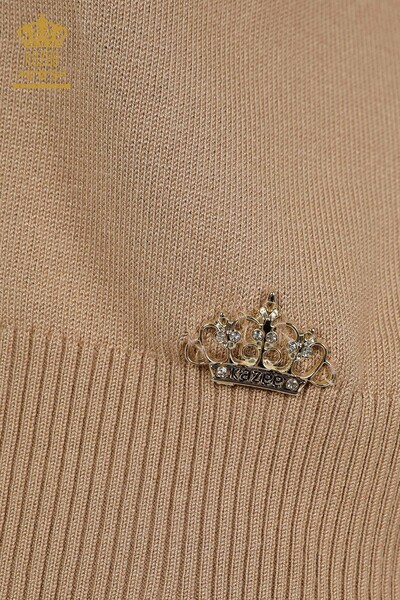 All'ingrosso Maglieria da donna maglione - Collo alto - Viscosa - Beige - 16168 | KAZEE - 6