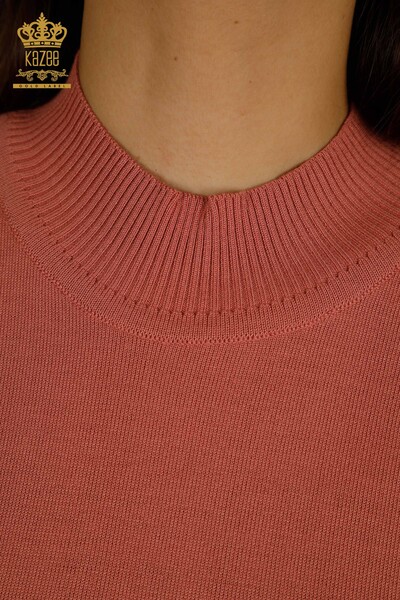 All'ingrosso Maglieria da donna maglione - Collo alto - viscosa - rosa antico - 16168 | KAZEE - Thumbnail