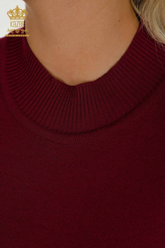 All'ingrosso Maglieria da donna maglione - Collo alto - Viscosa - Viola - 16168 | KAZEE