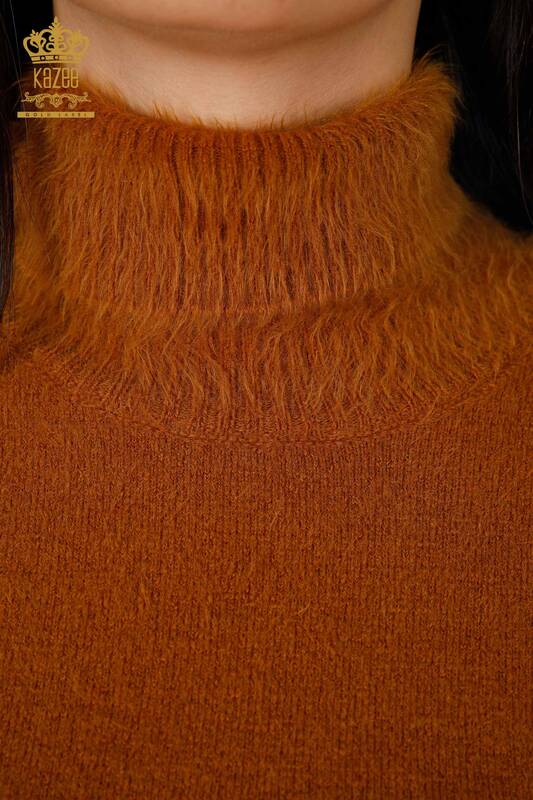 Maglieria da donna all'ingrosso Maglione Dolcevita Manica lunga Logo - 18843 | KAZEE