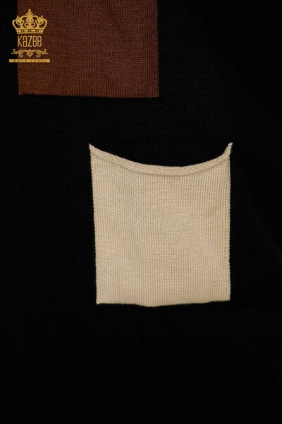 All'ingrosso Maglione di maglieria da donna - Colorato Tascabile - marrone chiaro - 30108 | KAZEE - Thumbnail