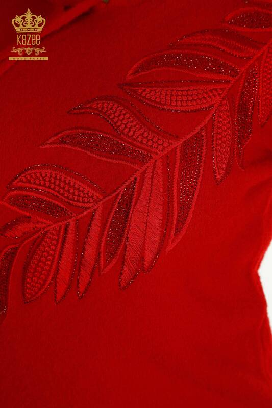 All'ingrosso Maglieria da donna maglione - Con cappuccio - angora - rosso - 40008 | KAZEE