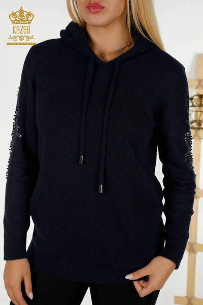 All'ingrosso Donna Maglione maglieria da - Con cappuccio - Blu Navy - 40006 | KAZEE - 2