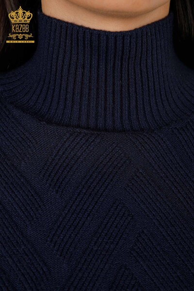 Maglione all'ingrosso di maglieria da donna - Lati legati Modellato - 30000 | KAZEE - Thumbnail