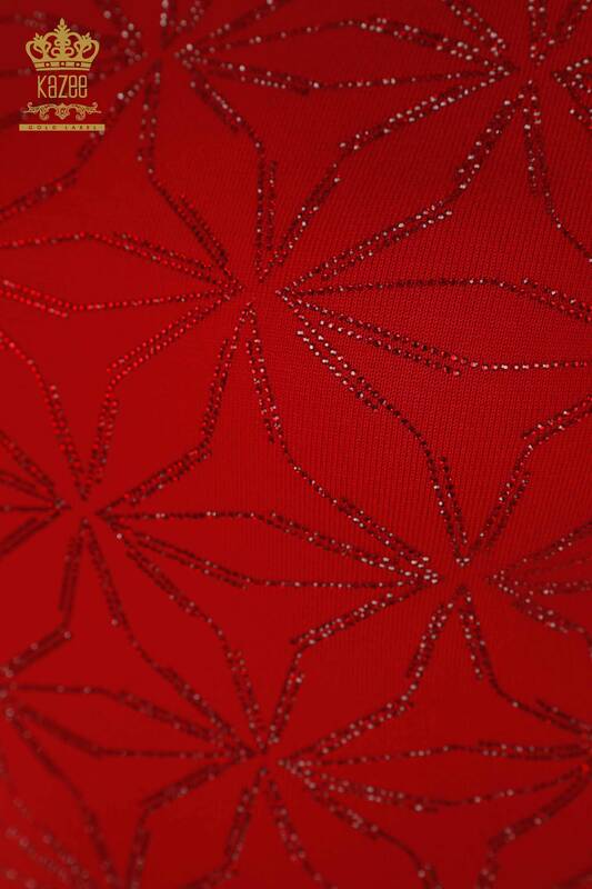 All'ingrosso Maglieria da donna Maglione - Cristallo Pietra ricamata - Rosso - 30305 | KAZEE