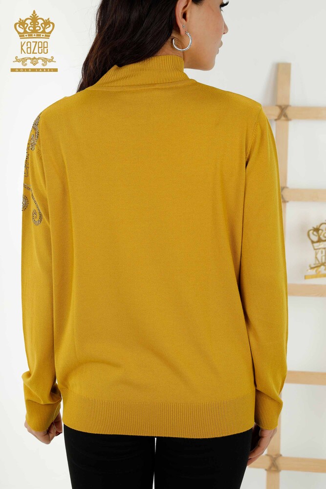 Maglieria da donna all'ingrosso Maglione - Cristallo Pietra ricamata - Zafferano - 30013 | KAZEE - 7