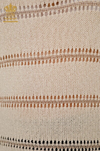 All'ingrosso Maglione di maglieria da donna - due colori - beige - 30298 | KAZEE - Thumbnail