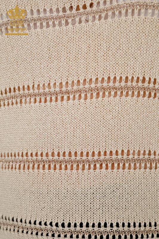 All'ingrosso Maglione di maglieria da donna - due colori - beige - 30298 | KAZEE