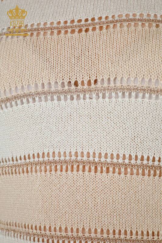 All'ingrosso Maglione di maglieria da donna - due colori - osso beige - 30298 | KAZEE