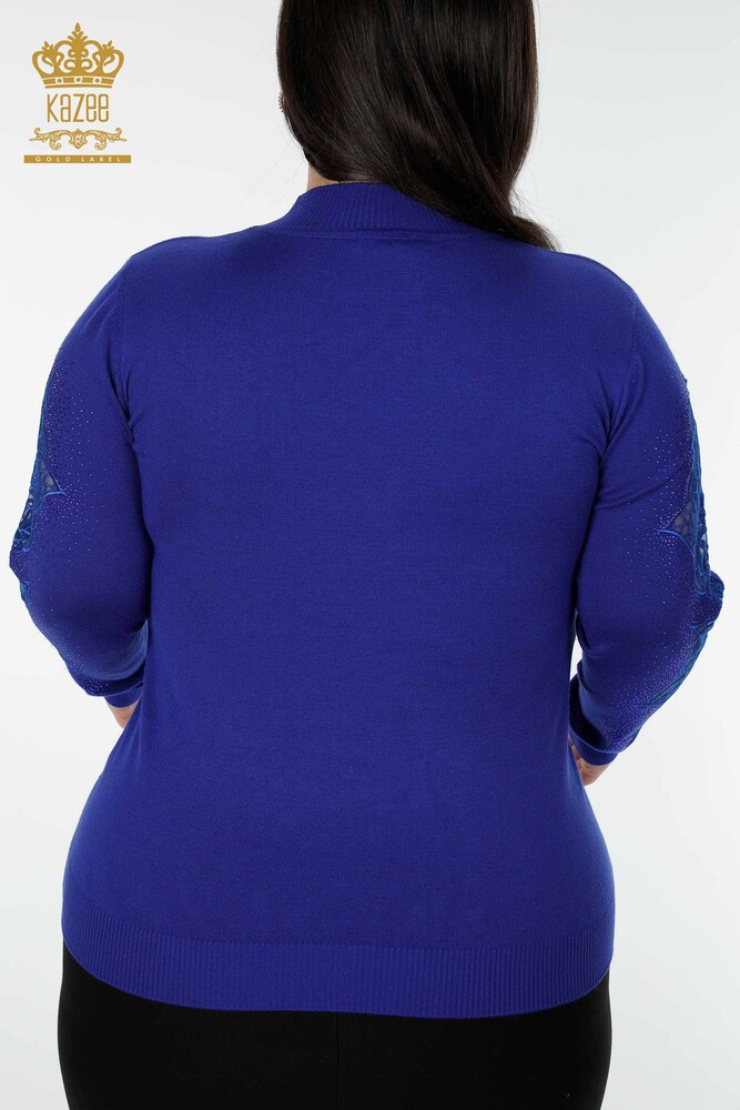 Maglieria da donna all'ingrosso Maglione con motivo rosa Saks - 16832 | KAZEE - 7