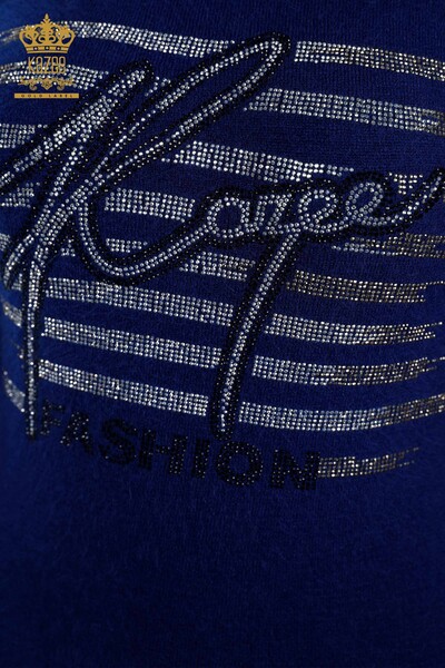 Maglione all'ingrosso di maglieria da donna Kazee Lettering Detailed Stone Ricamato - 18900 | KAZEE - 3