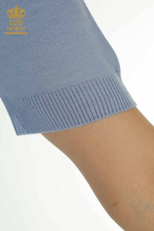 All'ingrosso Maglione di maglieria da donna - Libellula dettagliata - Blu - 30650 | KAZEE