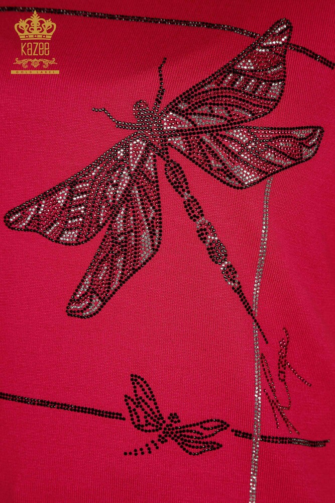 All'ingrosso Maglieria da donna Maglione - Libellula dettagliata - Fucsia - 30650 | KAZEE - 3