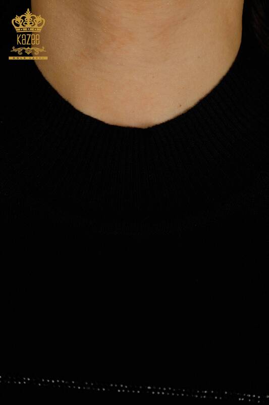 All'ingrosso Maglione di maglieria da donna - Libellula dettagliata - Nero - 30650 | KAZEE