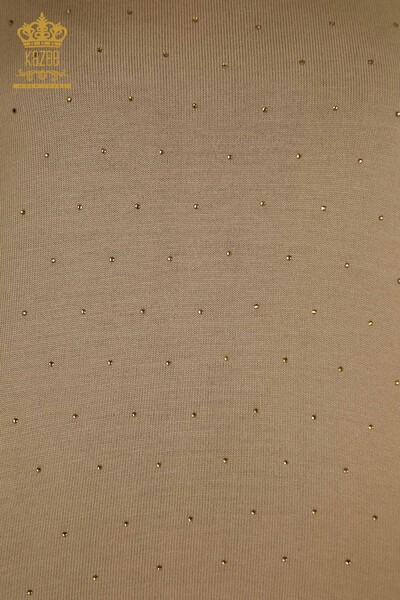 All'ingrosso Maglione di maglieria da donna - Manica lunga - Beige - 30624 | KAZEE - Thumbnail