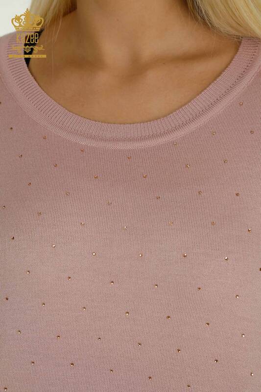 All'ingrosso Maglione di maglieria da donna - Manica lunga - Polvere - 30624 | KAZEE