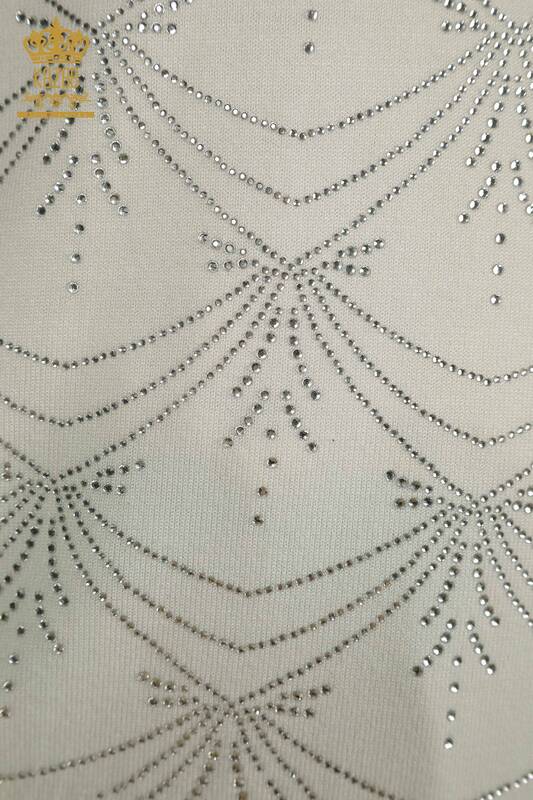All'ingrosso Maglione di maglieria da donna - Manica lunga - Ecru - 30635 | KAZEE