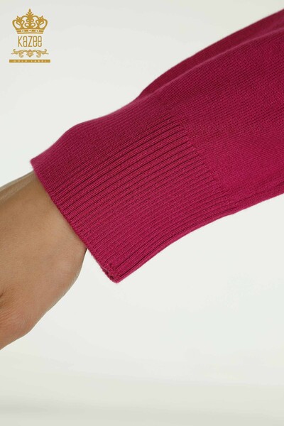All'ingrosso Maglione di maglieria da donna - Manica lunga - Lilla - 30635 | KAZEE - Thumbnail