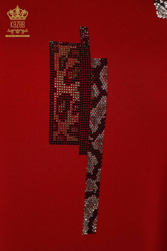 All'ingrosso Maglione di maglieria da donna - model americano - rosso - 16709 | KAZEE