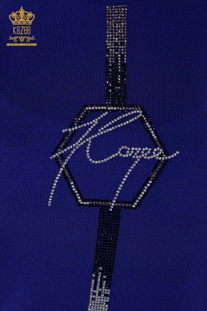 Ingrosso Maglieria Donna Maglione - Modello Americano - Blu Scuro - 16639 | KAZEE - 3