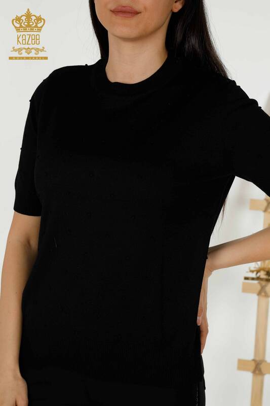 All'ingrosso Maglione di maglieria da donna - modello americano - nero - 30131 | KAZEE