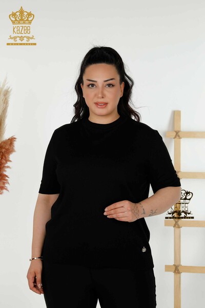 All'ingrosso Maglione di maglieria da donna - modello americano - nero - 30389 | KAZEE - Thumbnail