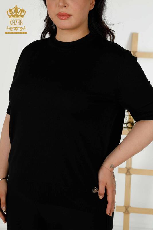 All'ingrosso Maglione di maglieria da donna - modello americano - nero - 30389 | KAZEE