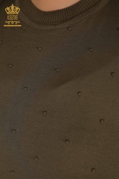 All'ingrosso Maglione di maglieria da donna - modello americano - cachi - 30131 | KAZEE - Thumbnail